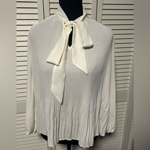 Nanette Lepore Cream Blouse with Bow Tie, Size XS